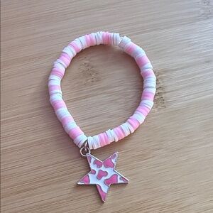 Charming Pink and White Star Bracelet for Kids
